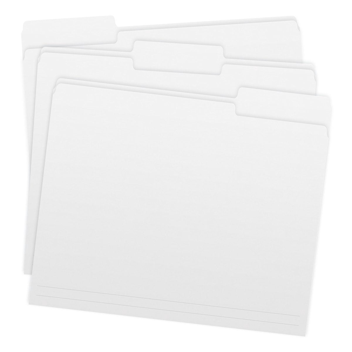White Color File Folders, 1/3 Cut Top Tab, Letter Size, Perfect for Organizing Documents in File Drawers, Box of 100