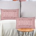 thumbnail image 2 of Set of 2 Throw Pillow Cover Cute Burlap Pink Sparkle Monogram Decorative Pillow Case Home Decor Lumbar Pillow 12 x 20 Inch Pillowcase, 2 of 6