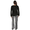 thumbnail image 3 of Just Love Womens Ultra-Soft Pajama Pant Set with Matching Socks (White Black - Buffalo Plaid, 2X), 3 of 3