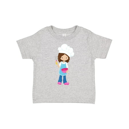 

Inktastic Baking Baker Pastry Chef Cute Girl Brown Hair Gift Toddler Toddler Girl T-Shirt