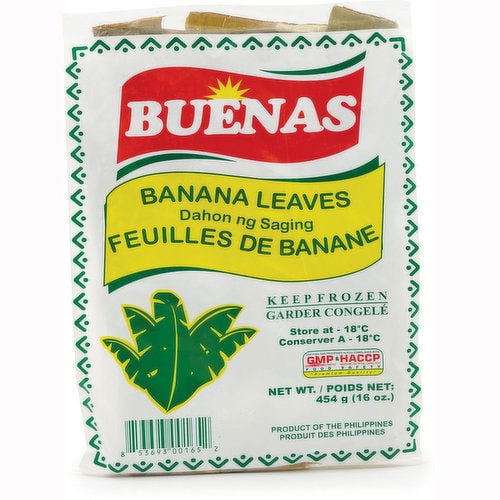 Buenas Frozen Banana Leaves - Dahon Ng Saging 454g, Buenas Banana leaves