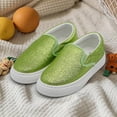 thumbnail image 5 of Kids Slip On Sneakers Girls Boys Glitter Shoes Low Top Toddler Canvas Casual Shoes Comfortable Sequins Walking Shoes, 5 of 6