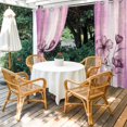 thumbnail image 2 of Pink Floral Outdoor Curtains for Patio Waterproof,Windproof Privacy Curtains with Weighted Bottom,Vintage Botanical Gradient Pastel Painting Outside Drapes for Picnic Garage Yard 54"x84" 1 Panel, 2 of 8