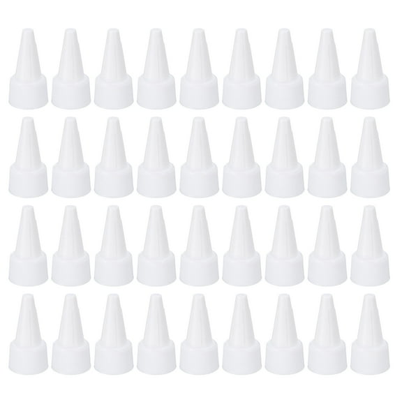 REGALWOVEN Twist Bottle Caps, Plastic Ribbed Edge Squeeze Bottle Replacement Caps White 3.15 in