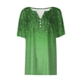 thumbnail image 3 of WEANT Womens Summer Business Tops Womens Button Down Neck Blouses Dressy Casual Short Sleeve Graphic Print Tshirts Shirts for Women Vacation Outfits for Women 2024 Green 2XL, 3 of 4