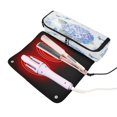 thumbnail image 2 of Hair Tools Travel Bag with Removable Heat Resistant Mat for Straighteners, Curling Iron and Haircare Accessories Blue Hydrangea Pattern, 2 of 8