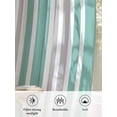 thumbnail image 6 of Sheer Curtains 54 Inch Length 2 Panels Set for Kitchen, Aqua Grey Stripe Semi Sheer Curtains for Windows, Farmhouse Minimalist Striped Voile Window Treatments Rod Pocket Curtain, 6 of 7