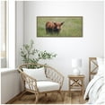 thumbnail image 2 of Kate and Laurel Framed Canvas Wall Art Print Highland Cow I by Laura Evans, 40 x 18 Sylvie Walnut Frame, Rustic Farmhouse, Animal Art for Wall Decor, 2 of 8