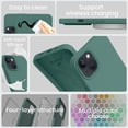 thumbnail image 5 of iPhone 13 Case, Silicone Phone Case with Slim Shockproof Soft Anti-Scratch Microfiber Lining, 6.1 inch, Fir Green, 5 of 14