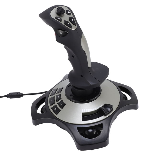 Manette Joystick de Simulateur de Vol, Bâton de Vol Ergonomique à Forte Ventouse pour Jeux Vidéo avec 12 Boutons Programmables pour Divers Jeux