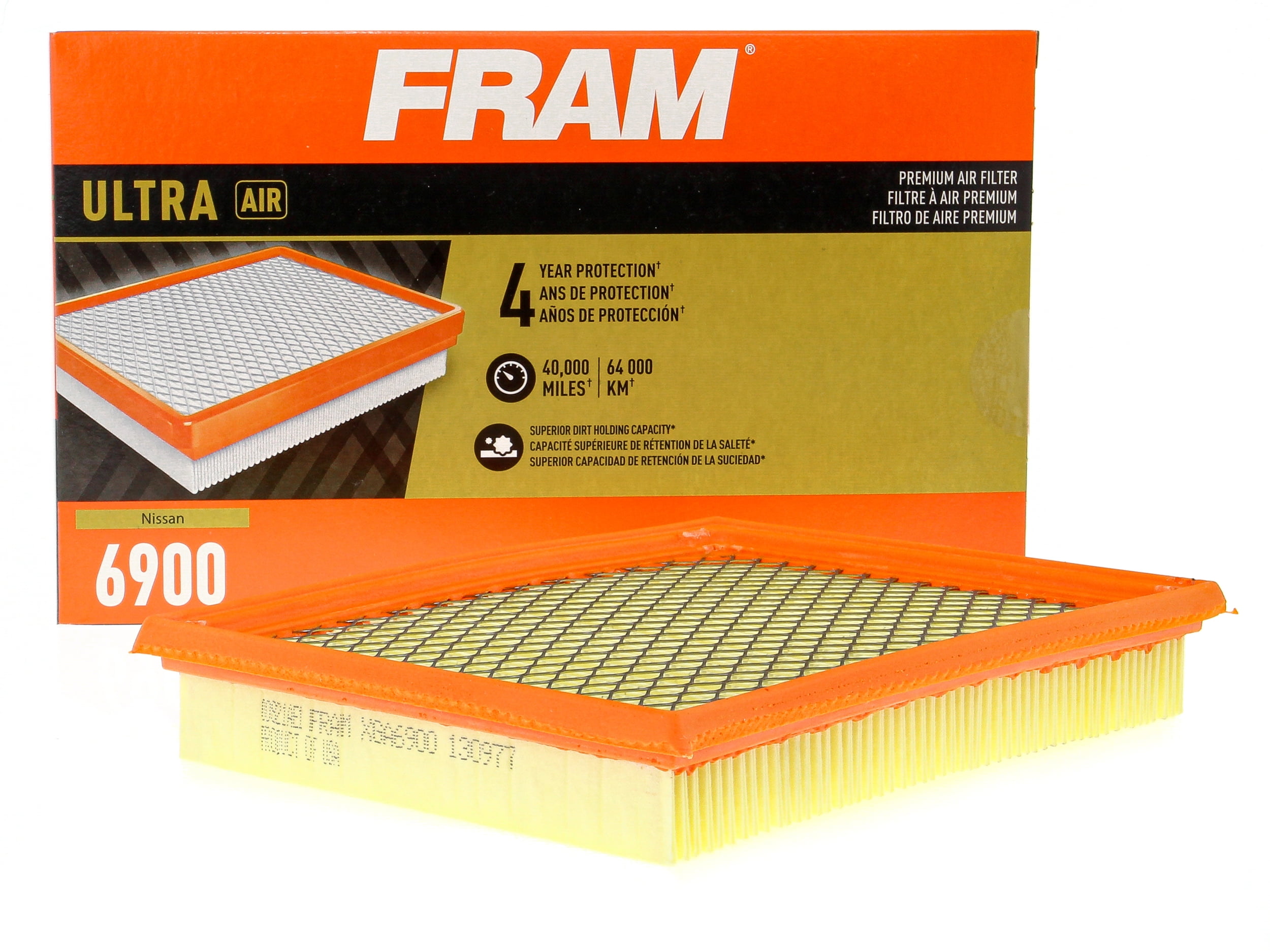 (2 pack) FRAM Ultra Premium 40,000 Mile Air Filter, 6900 for Select Nissan Vehicles