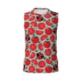 thumbnail image 6 of Lsque Cute Tomato Print Men's Cotton Blend Sleeveless Muscle Shirts (S-3XL)- Moisture Wicking, Odor Protection, UPF 30+,Large, 6 of 8