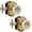 Antique Brass-Privacy-2Pack, variant on Passage-2Pack Antique Brass Octagonal Crystal Zinc Alloy Interior Door Knobs for Hallways Closets