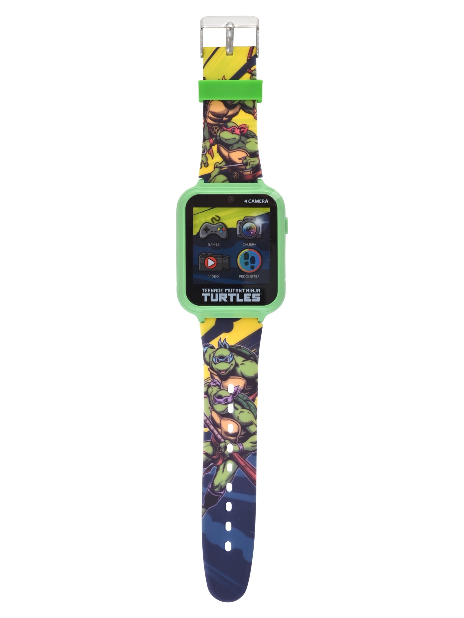 Nickelodeon Teenage Mutant Ninja Turtles Unisex Touchscreen Smart Watch with Silicone Strap and Metallic Green Case 42MM