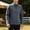 Dark Gray, variant on Raglan Half-Zip Solid Stand Collar Top, Elastic Smooth Knit Fabric for Outdoor Court Outings Yellow M
