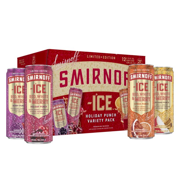 Smirnoff Ice Red, White and MERRY, 12pk 12oz Variety Can, 4.5 ABV