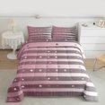 thumbnail image 2 of Feelyou Modern Fashion Bedding Comforter Set for Teens, Cartoon Stars Print Twin Comforter Sets, Grey Pink Geometric Reversible Bedding Set, Luxury Bedroom Decor, 2pcs, 2 of 8