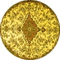 thumbnail image 1 of Ahgly Company Machine Washable Indoor Round Persian Yellow Traditional Area Rugs, 6' Round, 1 of 4