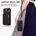 thumbnail image 6 of Crossbody Wallet Case for iPhone 13/iPhone 14 6.1 inch, Card Holder Folio Cover Kickstand RFID Blocking Phone Case PU Leather Zipper Purse Wrist Strap Lanyard Flip Case for Women - Black, 6 of 14