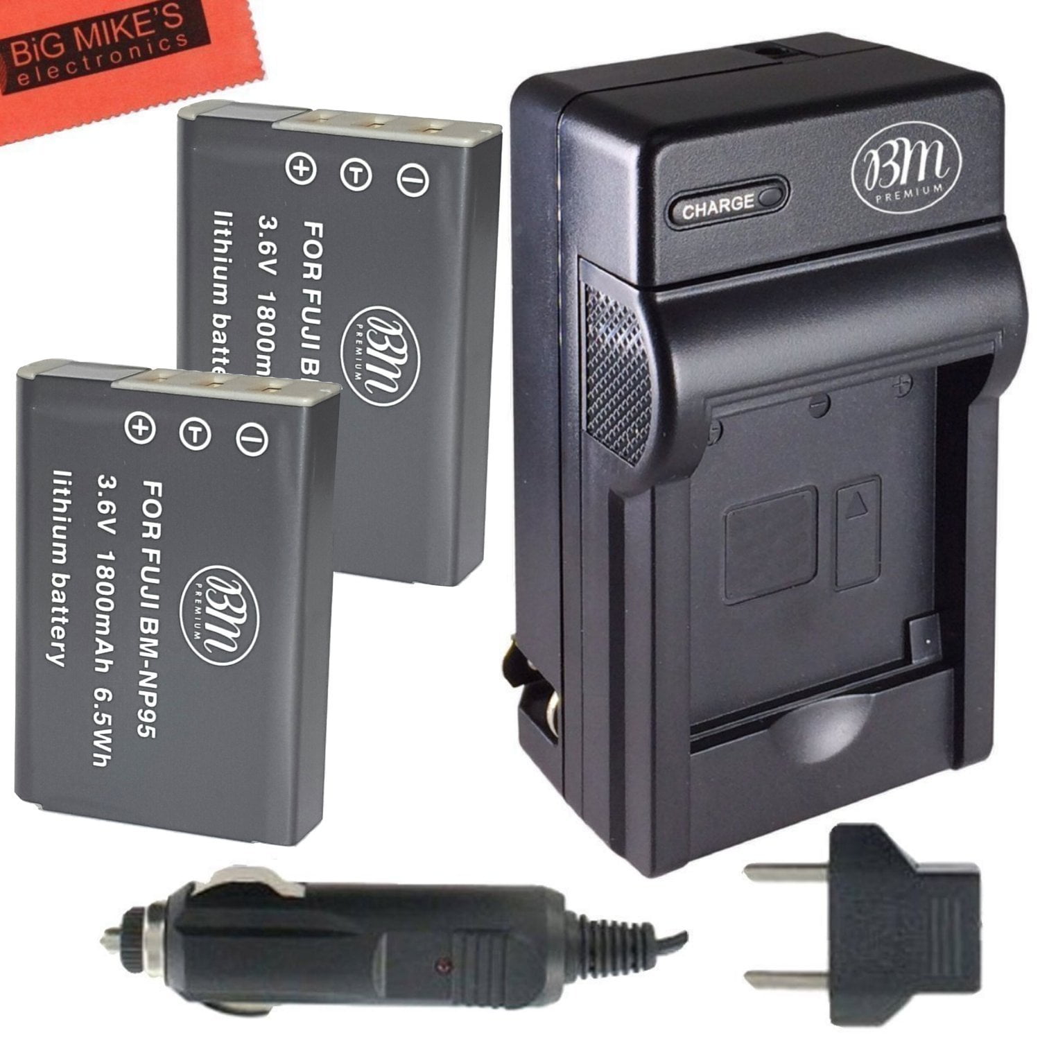 BM Premium 2-Pack of NP-95 Batteries for Fujifilm FinePix X30 X100T X-S1 Digital Camera Battery X100S X100 