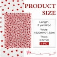 thumbnail image 2 of 2 Yards×63inch Red Flocking Heart White Lace Mesh Fabric Lightweight Tulle Lovely Velvet Heart Lace Trim Fabric, 2 of 9