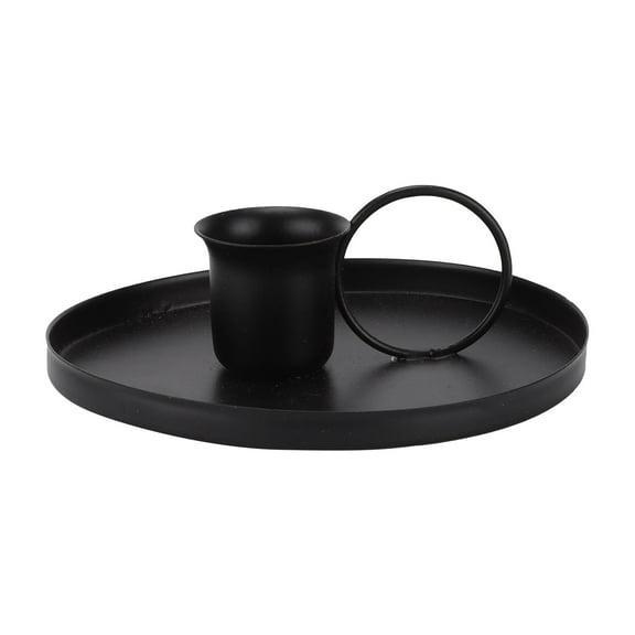 Vintage Taper Candle Stick Holder with Handle Retro Iron Simple Black Candlestick Holders Candlelight Stand for Party Wedding Christmas Table Home Decoration[Black]