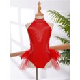 thumbnail image 6 of DPOIS Kids Girls Sleeveless Ballet Tutu Dress Lyrical Dance Performance Costume Red 14, 6 of 7