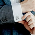 thumbnail image 2 of PicturesOnGold.com Exclusive Monogram Overlapping Initial Cufflinks - Sterling Silver 3/4 Inch Tall - Stylish Jewelry Memory Gifts for Men, 2 of 7