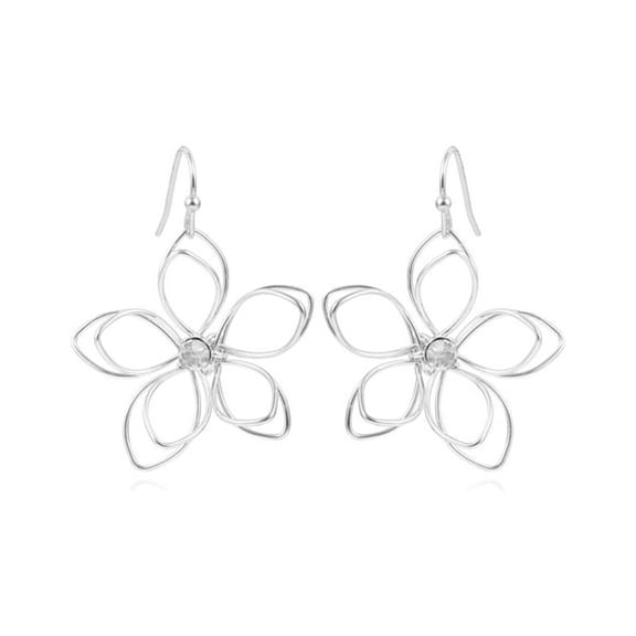 DESIGNICE 3D Metal Flower Fishhook Earrings for Women, Hypoallergenic
