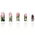 thumbnail image 3 of Press on Nails Long Square Fake Nails French Tip Glue on Nail with Designs Nails Charm and Rhinestones False Acrylic Nails Full Cover Stick on Nail for Women Nail Decorations, 3 of 6
