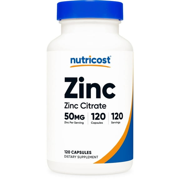 Nutricost Zinc Citrate (50 mg) 120 Capsules - Zinc Citrate Supplement for Men & Women, Vegan