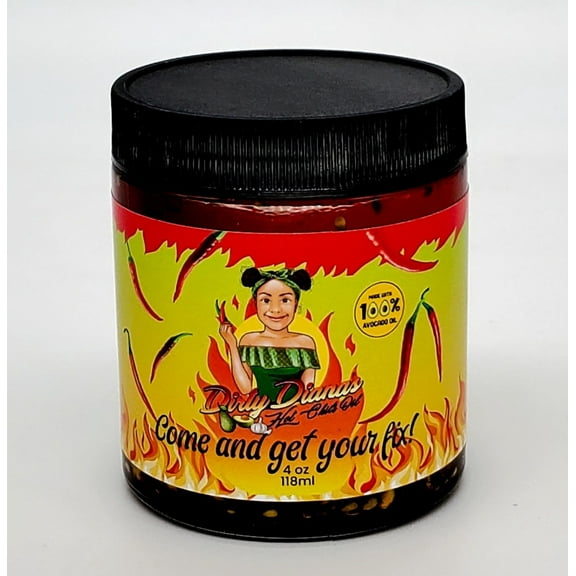 Dirty Diana's Hot Chili Oil: Made with 100% Avocado Oil, Keto/ Vegan Friendly/ Sugar Free/ No GMO/ Preservatives/ Artificial Flavors or Colors