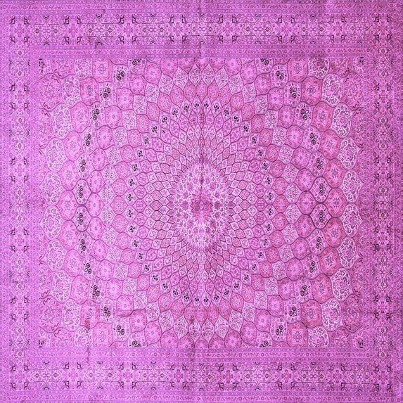 Ahgly Company Indoor Square Persian Purple Traditional Area Rugs, 4' Square