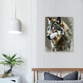 thumbnail image 4 of Nawypu Wolf Feathers Canvas Prints Wild Wolf Wall Art Artwork Watercolor Poster Decorations Wildlife Decor Animal Print for Home Bathroom, 4 of 5