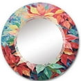 thumbnail image 2 of DESIGN ART Designart "Poinsettia Flower Colorful Abstraction" Floral & Botanical Modern Wall Mirror 24in.x24in., 2 of 4