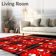 thumbnail image 2 of ODIKA 5'x7' Machine Washable Non-Slip Area Rug, Jolly Saint Nicholas Plaid Winter Floor Covering High Traffic Rug, Red, 622342, 2 of 7