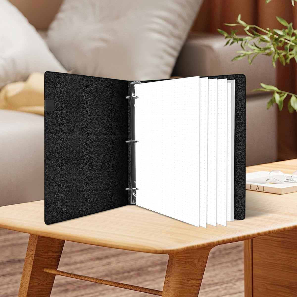 3-Hole Dotted Paper Refills, Letter Size 100Sheets / 200Pages Loose-Leaf Paper, 100gsm, White, 8.5'' x 11''