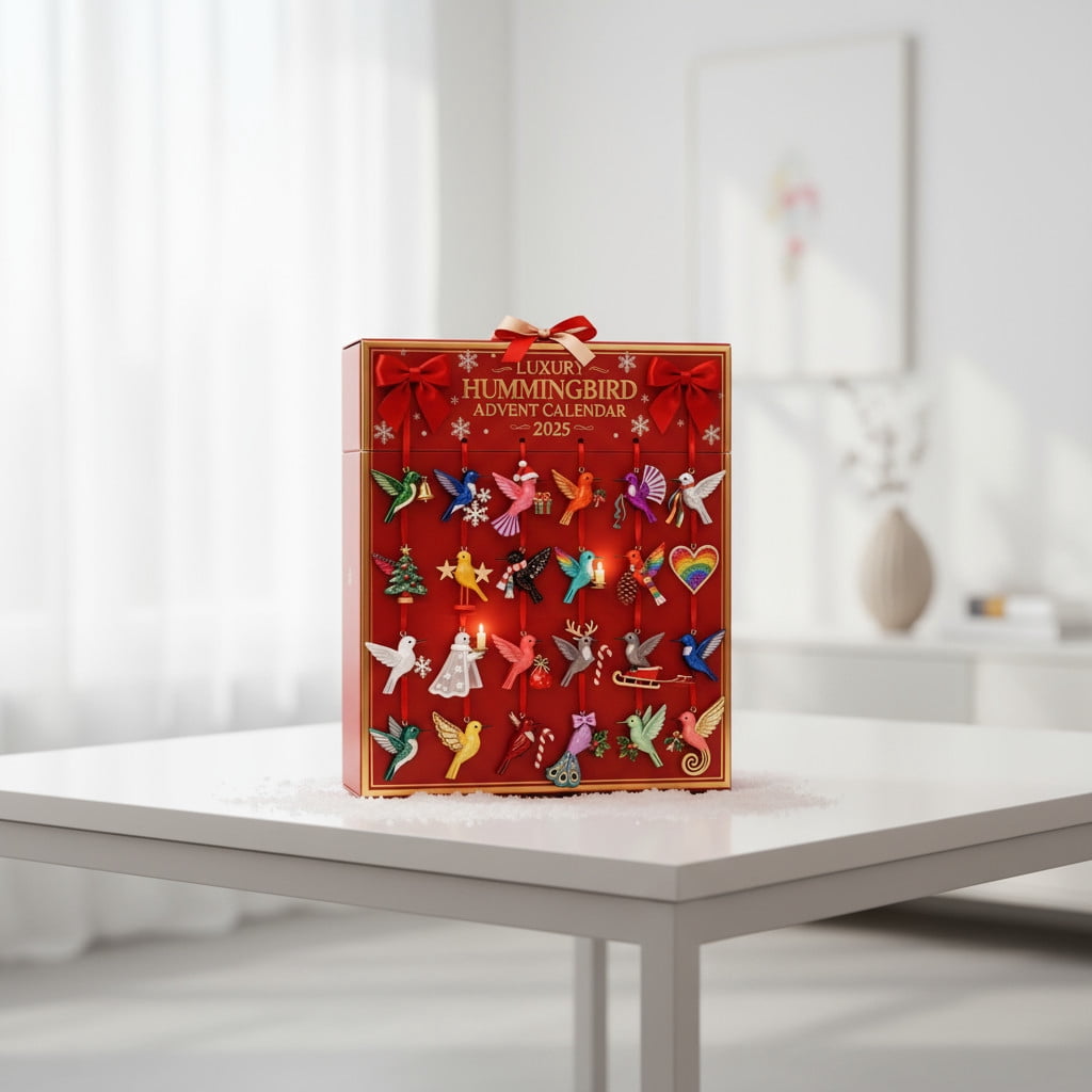 YiJuHui 3pcs Hummingbird Ornaments Advent Calendar - 24 Unique Christmas Tree Decorations with Festive Bird Designs for Holiday Home Decor & Nature Lovers