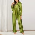 thumbnail image 2 of Sikiie Green Bamboo Fence Pajamas for Women Set, Womens Pajama Sets, Lounge Sets for Women, 2pjs for Women-Large, 2 of 7