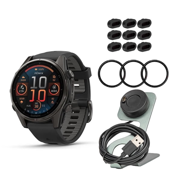 Reloj inteligente Garmin Fenix 8 GPS de 43 mm (DLC titanio gris carbono)