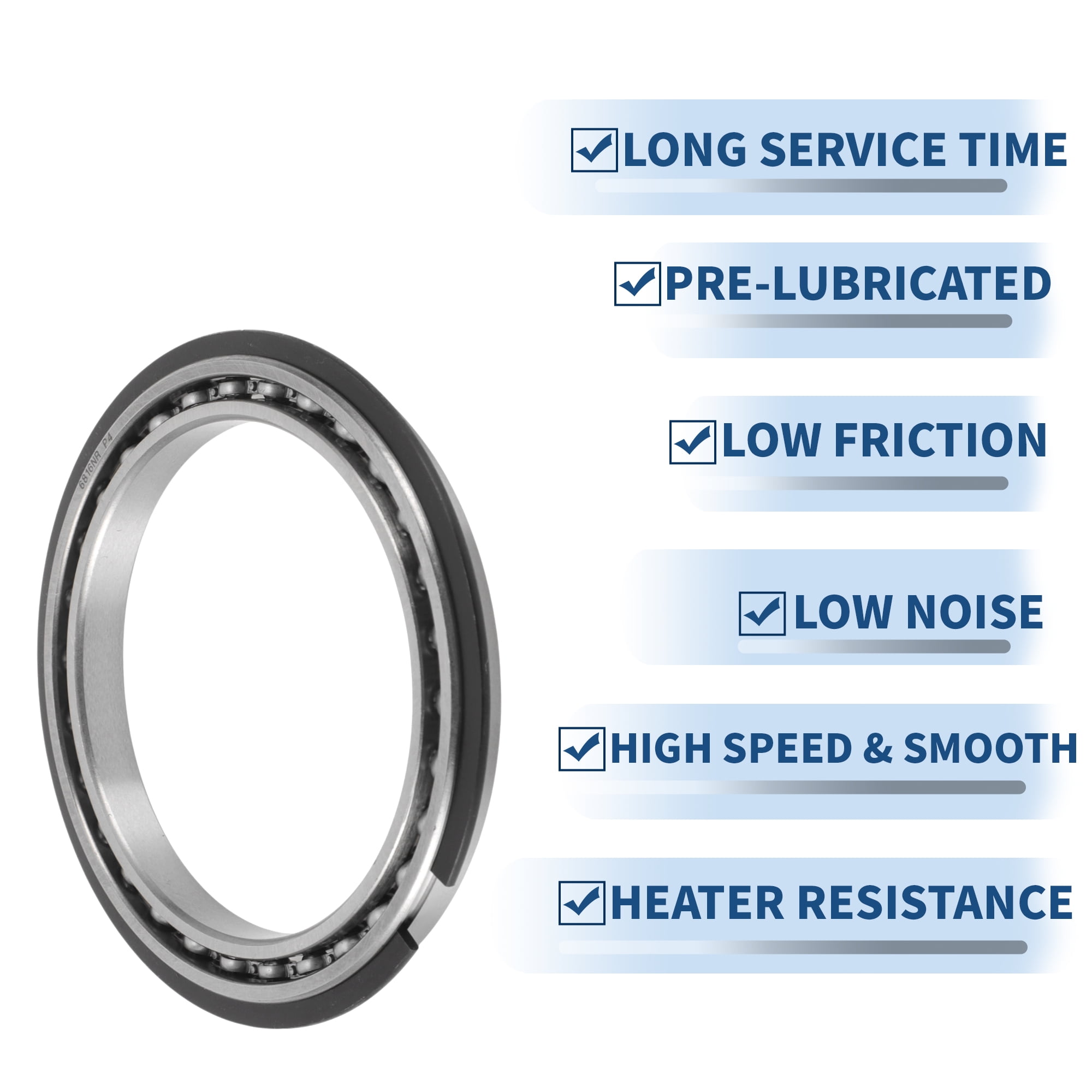 Unique Bargains 6816NR Deep Groove Ball Bearings 80x100x10mm P0 Open Type Lubricated Bearings 1 Pc Car Scooter Skateboard Wheel Universal Silver Tone