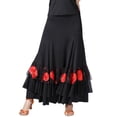 thumbnail image 3 of Falda larga de hada para danza del vientre, para bailes de salón, tango y flamenco. rojo, 3 of 9
