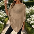 thumbnail image 7 of Lumtrix Women Sheer Poncho Top Lightweight Knit Crochet Shrug Bolero Mesh Batwing Sleeve Sweater Cover Up Beachwear Khaki One Size, 7 of 7