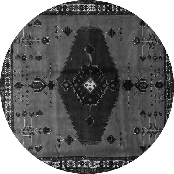 Ahgly Company Indoor Round Persian Gray Traditional Area Rugs, 5' Round