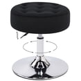 thumbnail image 5 of Furniliving Velvet Vanity Stool, Swivel Adjustable Ottoman, Tufted Makeup Chair for Bedroom, Black, 5 of 12