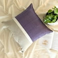 thumbnail image 2 of The HomeCentric Decorative Purple Pack of 2, 18"x18" (45x45 cm) Pillow Covers, Silk & Linen Patchwork & Colorblock Throw Pillows For Sofa, Solid Color Pattern Modern Style Easter - Purple Silkastic, 2 of 10