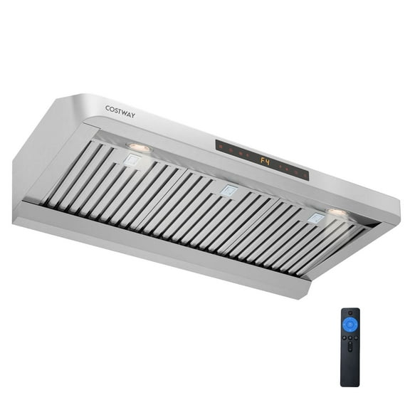 Costway 36 Inch Under Cabinet Range Hood with Oil Collector, 4 Fan Speeds, Touch/Gesture