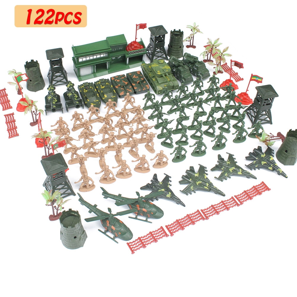 330 pcs Military Playset Plastic Toy Soldiers Army Men 4cm Figures & Accessories 