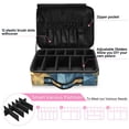thumbnail image 4 of Large Travel Artist Makeup Bag With Adjustable Dividers &12 Brush Slots Portable Cosmetic Organizer Half Moons Face, 4 of 7