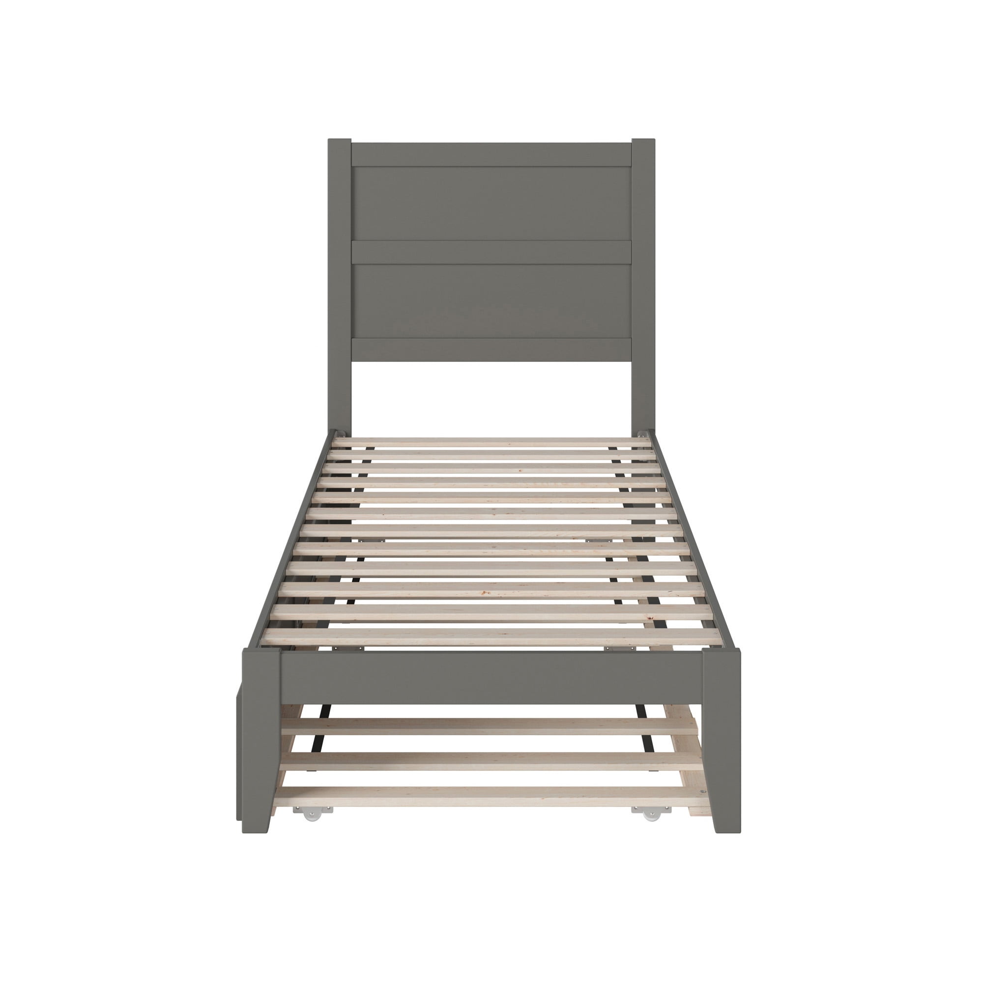 AFI NoHo 14" Twin Wood Platform Bed Frame with Twin Trundle, Grey